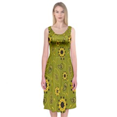 Floral Pattern Paisley Style  Midi Sleeveless Dress by Eskimos