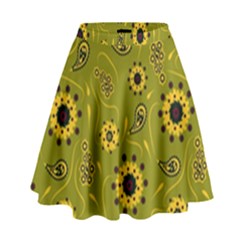 Floral Pattern Paisley Style  High Waist Skirt by Eskimos