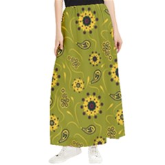 Floral Pattern Paisley Style  Maxi Chiffon Skirt by Eskimos