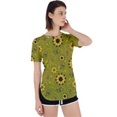 Floral Pattern Paisley Style  Perpetual Short Sleeve T-shirt by Eskimos