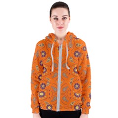 Floral Pattern Paisley Style  Women s Zipper Hoodie by Eskimos