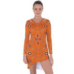 Floral Pattern Paisley Style  Asymmetric Cut-out Shift Dress by Eskimos