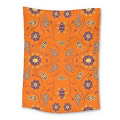 Floral Pattern Paisley Style  Medium Tapestry by Eskimos