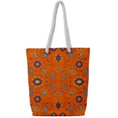 Floral Pattern Paisley Style  Full Print Rope Handle Tote (small) by Eskimos