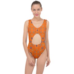 Floral Pattern Paisley Style  Center Cut Out Swimsuit by Eskimos