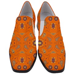 Floral Pattern Paisley Style  Women Slip On Heel Loafers by Eskimos