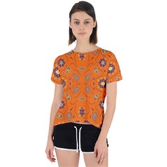 Floral Pattern Paisley Style  Open Back Sport Tee by Eskimos