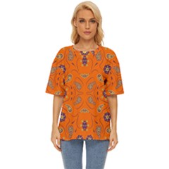 Floral Pattern Paisley Style  Oversized Basic Tee by Eskimos