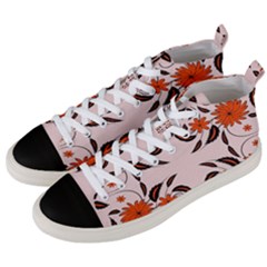 Floral Folk Damask Pattern  Men s Mid-top Canvas Sneakers by Eskimos