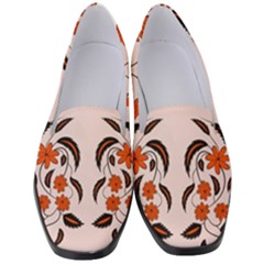 Floral Folk Damask Pattern  Women s Classic Loafer Heels by Eskimos