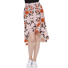 Floral Folk Damask Pattern  Frill Hi Low Chiffon Skirt