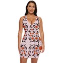 Floral folk damask pattern  Draped Bodycon Dress View1