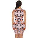 Floral folk damask pattern  Draped Bodycon Dress View4