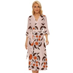 Floral Folk Damask Pattern  Midsummer Wrap Dress by Eskimos