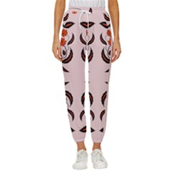 Floral Folk Damask Pattern  Cropped Drawstring Pants by Eskimos