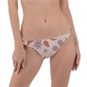 Folk flowers print Floral pattern Ethnic art Ring Detail Bikini Bottom View1