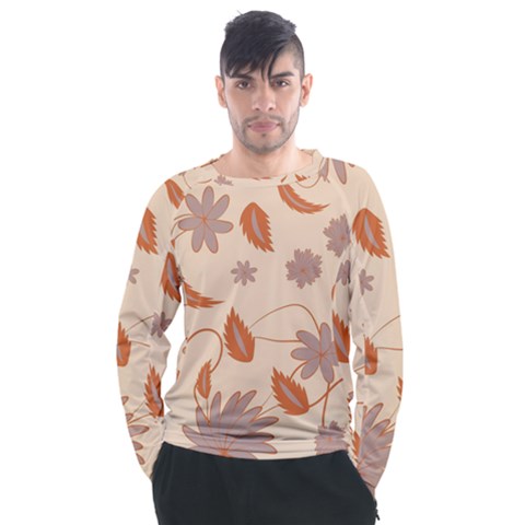 Folk Flowers Print Floral Pattern Ethnic Art Men s Long Sleeve Raglan Tee by Eskimos