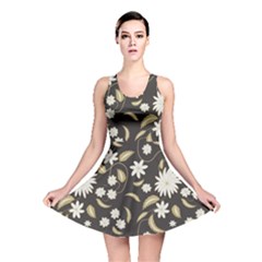 Folk Flowers Print Floral Pattern Ethnic Art Reversible Skater Dress by Eskimos