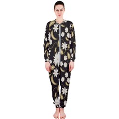 Folk Flowers Print Floral Pattern Ethnic Art Onepiece Jumpsuit (ladies)  by Eskimos