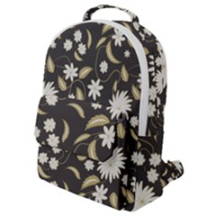 Folk Flowers Print Floral Pattern Ethnic Art Flap Pocket Backpack (small) by Eskimos