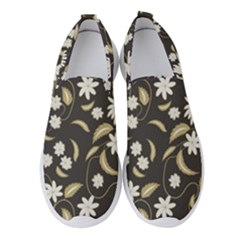 Folk Flowers Print Floral Pattern Ethnic Art Women s Slip On Sneakers by Eskimos