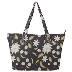 Folk Flowers Print Floral Pattern Ethnic Art Full Print Shoulder Bag by Eskimos