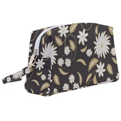 Folk Flowers Print Floral Pattern Ethnic Art Wristlet Pouch Bag (large) by Eskimos