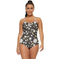 Folk Flowers Print Floral Pattern Ethnic Art Retro Full Coverage Swimsuit by Eskimos