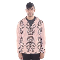 Floral Folk Damask Pattern  Men s Hooded Windbreaker by Eskimos