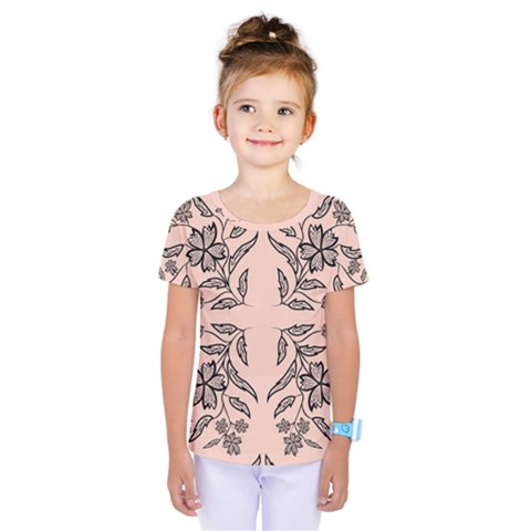 Floral Folk Damask Pattern  Kids  One Piece Tee by Eskimos