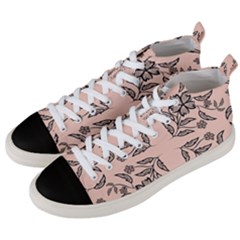 Floral Folk Damask Pattern  Men s Mid-top Canvas Sneakers by Eskimos