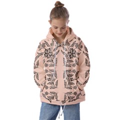 Floral Folk Damask Pattern  Kids  Oversized Hoodie by Eskimos