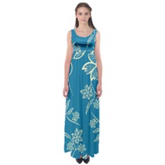 Folk Flowers Print Floral Pattern Ethnic Art Empire Waist Maxi Dress by Eskimos