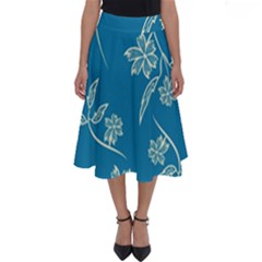 Folk Flowers Print Floral Pattern Ethnic Art Perfect Length Midi Skirt by Eskimos