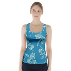 Folk Flowers Print Floral Pattern Ethnic Art Racer Back Sports Top by Eskimos