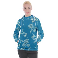 Folk Flowers Print Floral Pattern Ethnic Art Women s Hooded Pullover by Eskimos