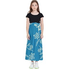 Folk Flowers Print Floral Pattern Ethnic Art Kids  Flared Maxi Skirt by Eskimos