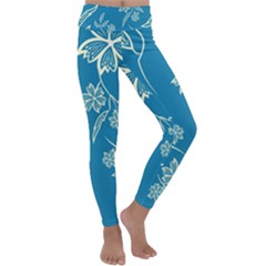 Folk Flowers Print Floral Pattern Ethnic Art Kids  Lightweight Velour Classic Yoga Leggings by Eskimos