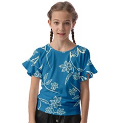 Folk Flowers Print Floral Pattern Ethnic Art Kids  Cut Out Flutter Sleeves by Eskimos