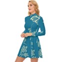 Folk flowers print Floral pattern Ethnic art Long Sleeve Velour Longline Dress View2