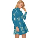 Folk flowers print Floral pattern Ethnic art Long Sleeve Velour Longline Dress View3