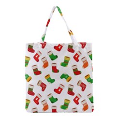 New Year s Multicolored Socks Grocery Tote Bag by SychEva