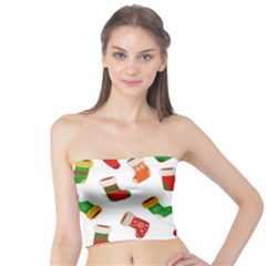 New Year s Multicolored Socks Tube Top by SychEva