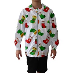 New Year s Multicolored Socks Kids  Hooded Windbreaker by SychEva