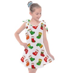 New Year s Multicolored Socks Kids  Tie Up Tunic Dress