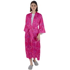 Circle Maxi Satin Kimono by SychEva