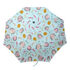 Hedgehogs Artists Folding Umbrellas by SychEva