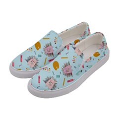 Hedgehogs Artists Women s Canvas Slip Ons by SychEva