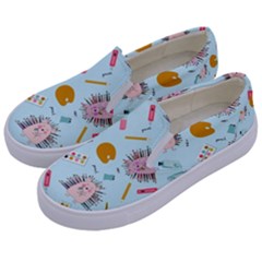 Hedgehogs Artists Kids  Canvas Slip Ons by SychEva