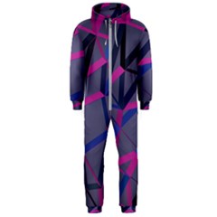 3d Lovely Geo Lines Hooded Jumpsuit (men)  by Uniqued